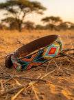 The Rafiki Beaded Dog Collar | Kenya El Yapımı Boncuklu Deri Köpek Tasması