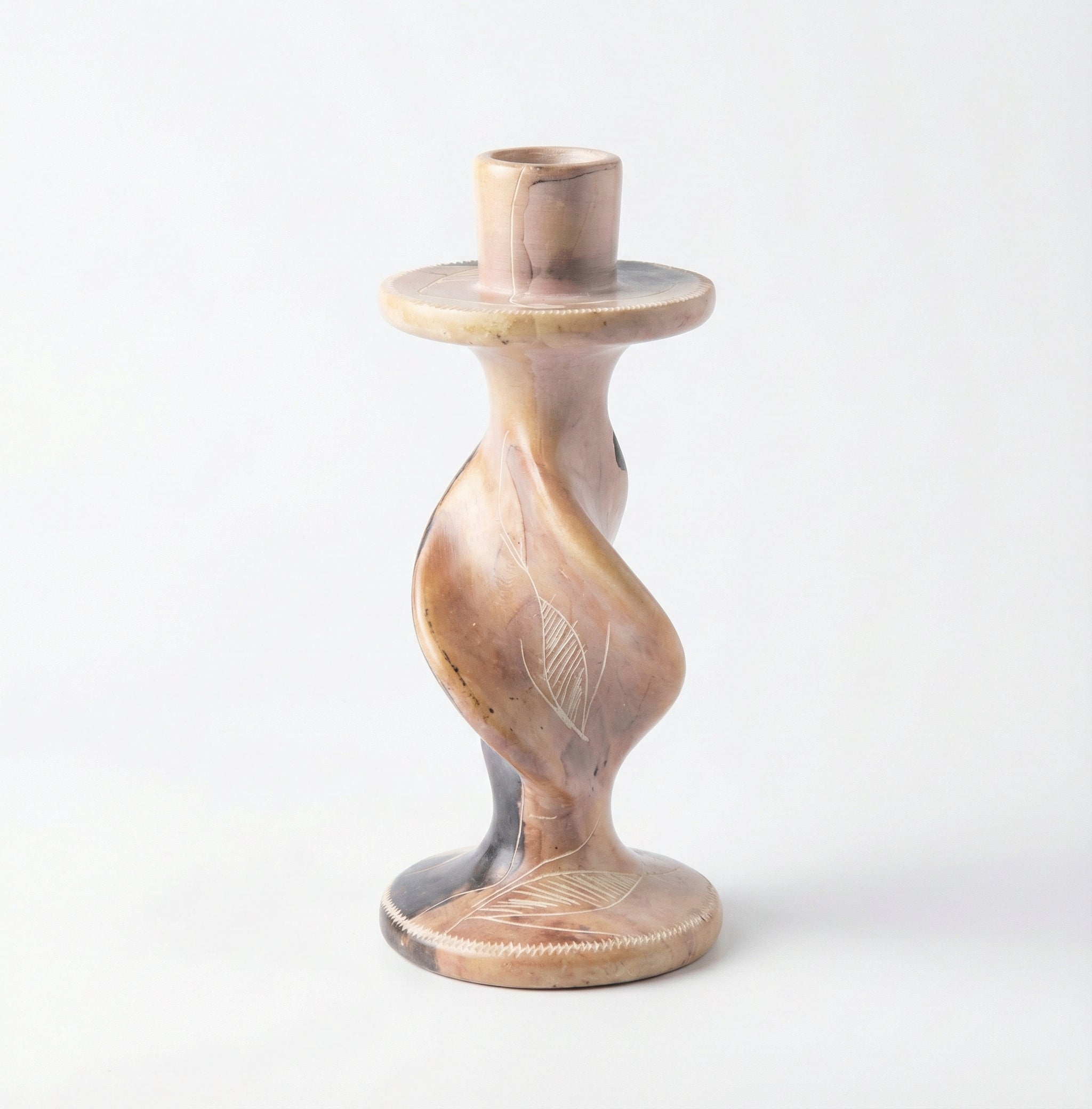 The Ardhi Hand-Carved Soapstone Candle Holder | Kenya El Yapımı Sabuntaşı Şamdan