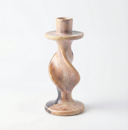The Ardhi Hand-Carved Soapstone Candle Holder | Kenya El Yapımı Sabuntaşı Şamdan