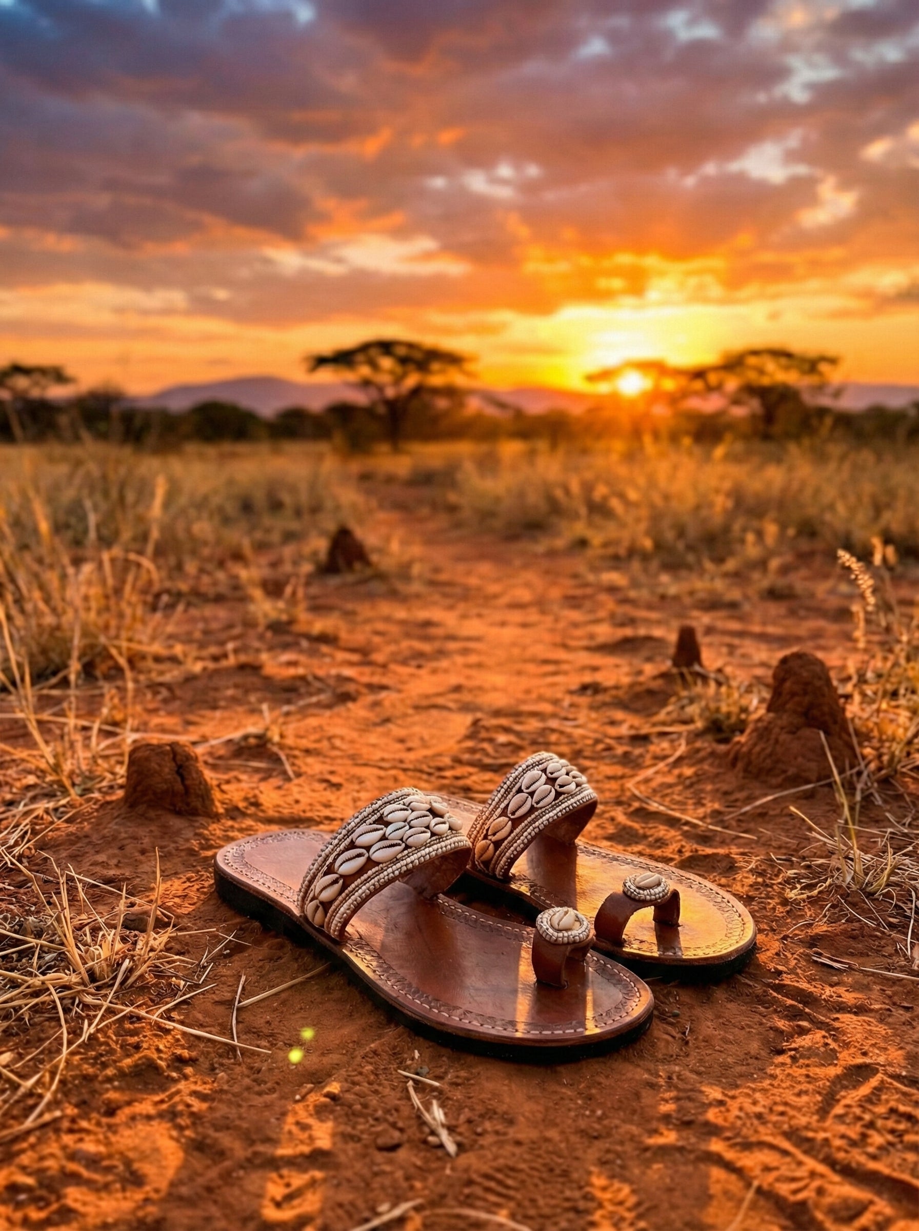 The Pwani Cowrie Leather Sandals | Kenya El Yapımı Deniz Kabuklu Sandalet