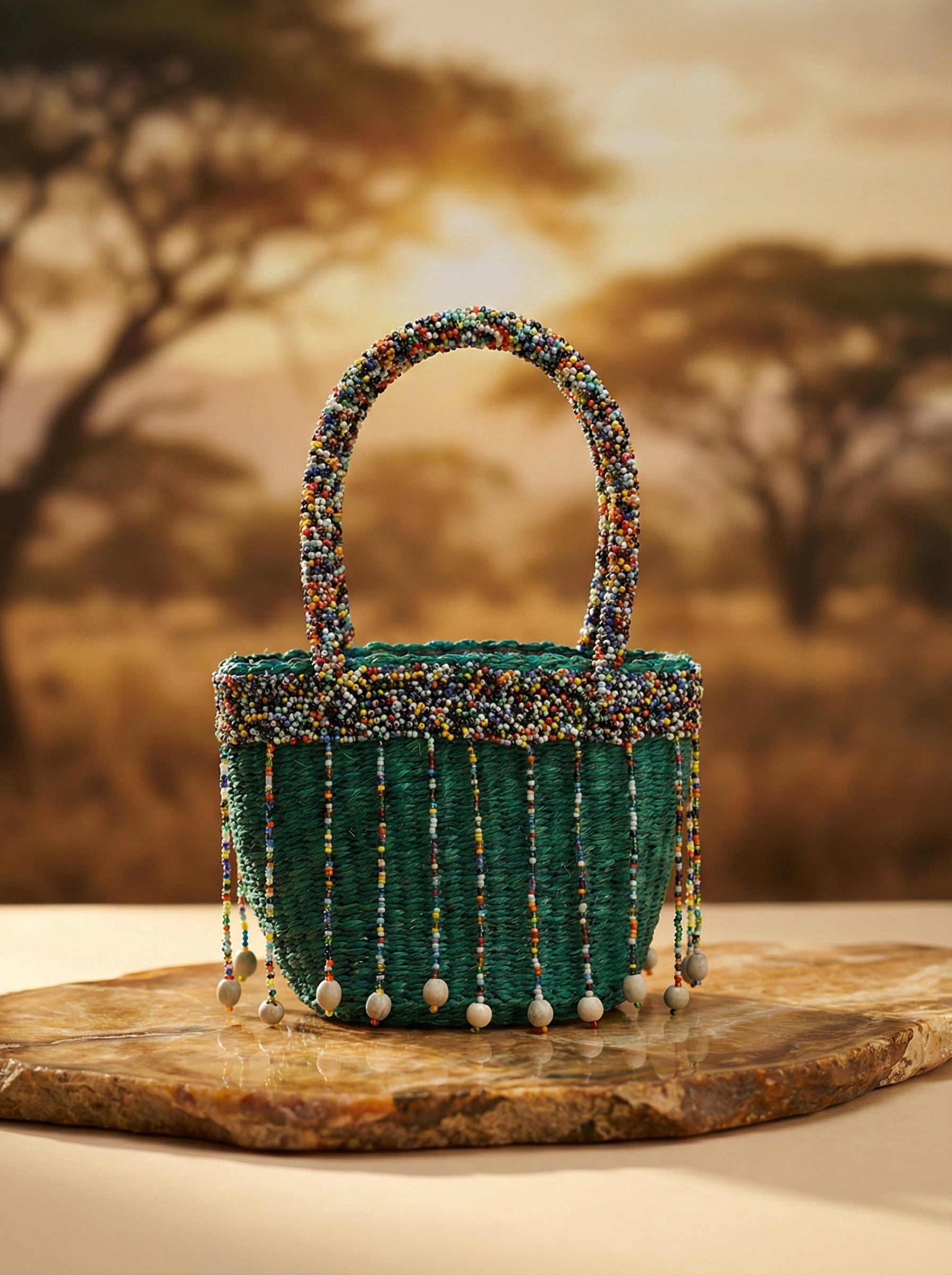 The Asili Beaded Mini Tote | Kenya El Yapımı Cam Boncuk Çanta