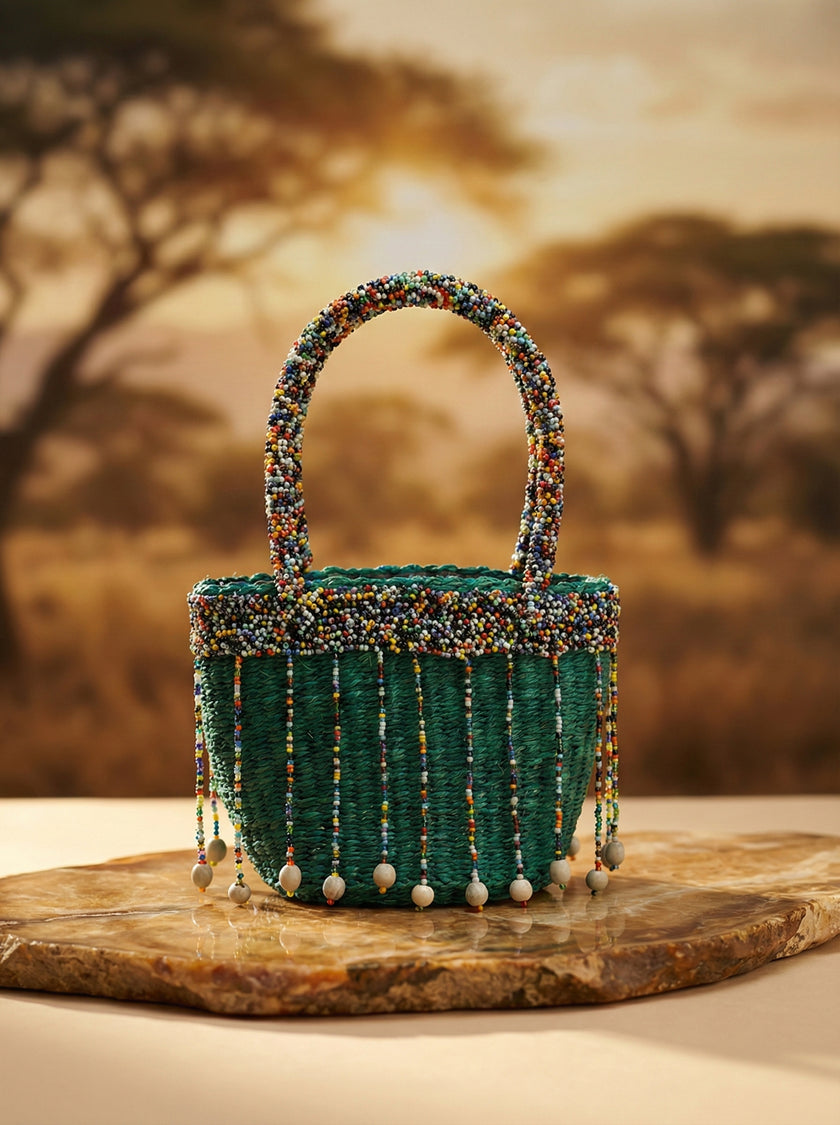 The Asili Beaded Mini Tote | Kenya El Yapımı Cam Boncuk Çanta
