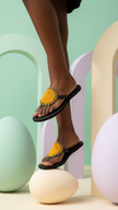 The Jua Beaded Leather Sandals | Kenya El Yapımı Dairesel Boncuklu Sandalet